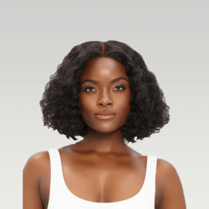 Black Curly Bob Wig